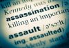 Dictionary entry for assassination highlighting definition and pronunciation