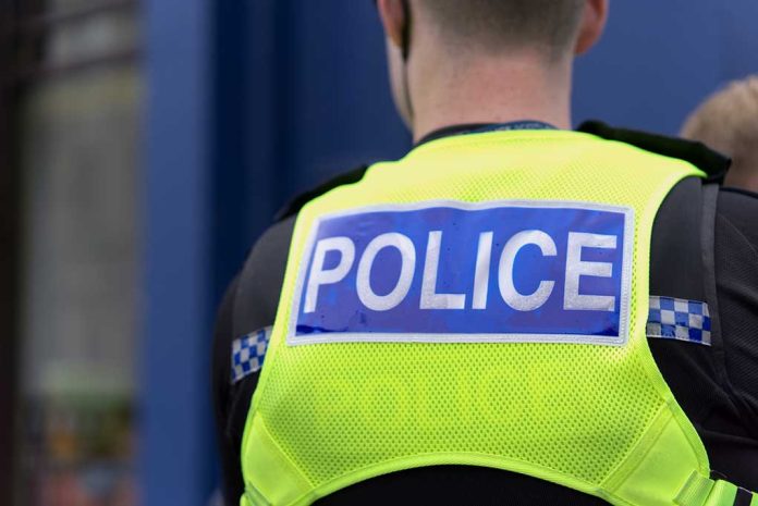 1117843787 featured image Police officer wearing a bright yellow vest.