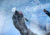 Hand drawing artificial intelligence digital circuit board