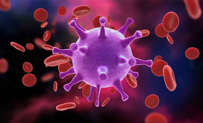 766978168 featured image Virus surrounded by red blood cells