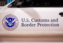 U.S. Customs and Border Protection vehicle logo and text