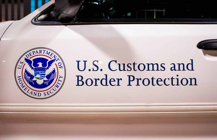 U.S. Customs and Border Protection vehicle logo and text