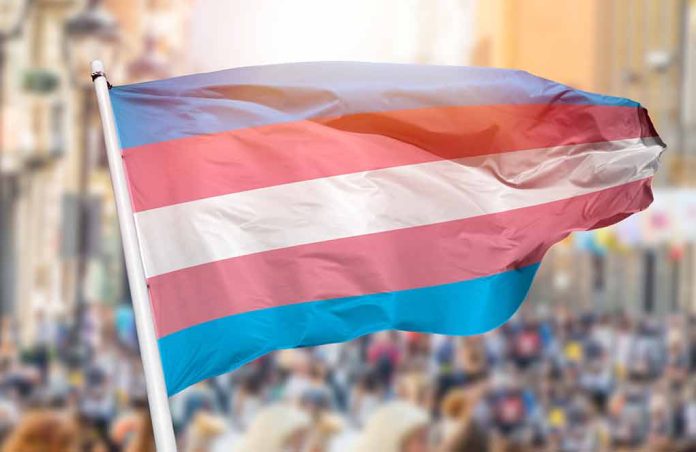 2035493339 featured image Transgender pride flag waving at outdoor event