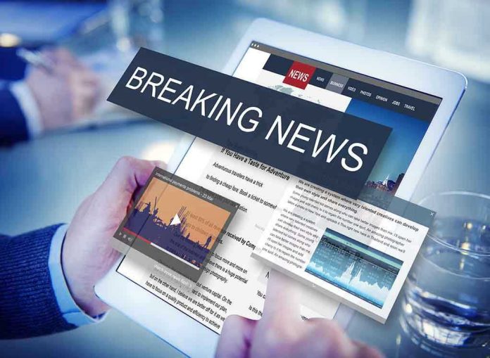 435654307 Breaking news on a digital tablet screen