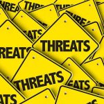 Yellow warning signs with the word "THREATS".