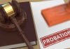 A gavel and a stamped document marked PROBATION