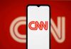 CNN logo on a phone screen.