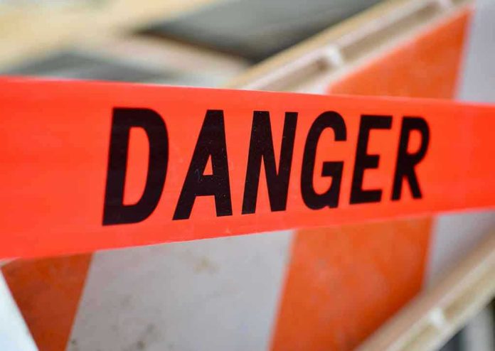 359320793 Red tape with the word Danger printed.