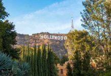 White Male Ban: Hollywood’s Radical Shift Hollywood sign on hill surrounded by trees and buildings.