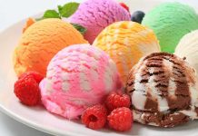 Revealed: Foods That CHANGE Your Skin Color Assorted ice cream scoops with raspberries on a plate.