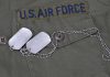 Close-up of a U.S. Air Force uniform with dog tags
