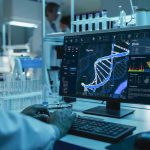 DNA Shock Reopens 1979 Landfill Horror Scientist analyzing DNA on computer in laboratory