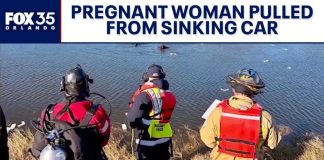 Bystander rescues pregnant woman from sinking car near I-95