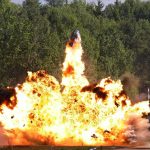 Massive EXPLOSION Registers As Earthquake A large explosion with flames and smoke in an outdoor setting