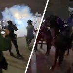 Anti-ICE Protesters Met with Tear Gas and Horse mounted Police Outside Delaney Hall Detention Center