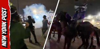 Anti-ICE Protesters Met with Tear Gas and Horse mounted Police Outside Delaney Hall Detention Center