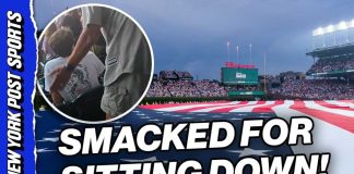 Patriotism Policed—With A Slap Cubs fan gets SMACKED after REFUSING to stand for National Anthem! 🇺🇸