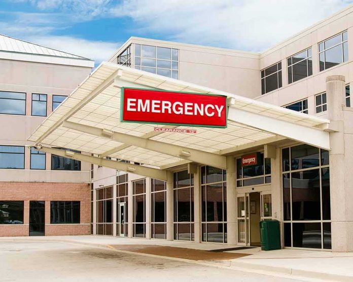 Emergency room entrance at a modern hospital