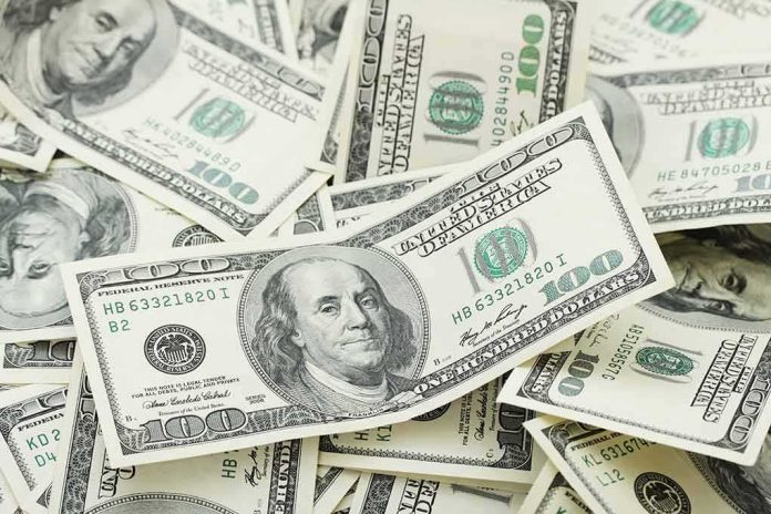 Stack of U.S. hundred dollar bills