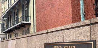 United States Court of Appeals for the Federal Circuit sign on stone wall