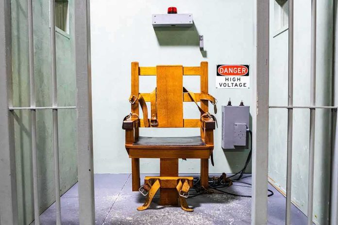 electric chair in a prison execution chamber