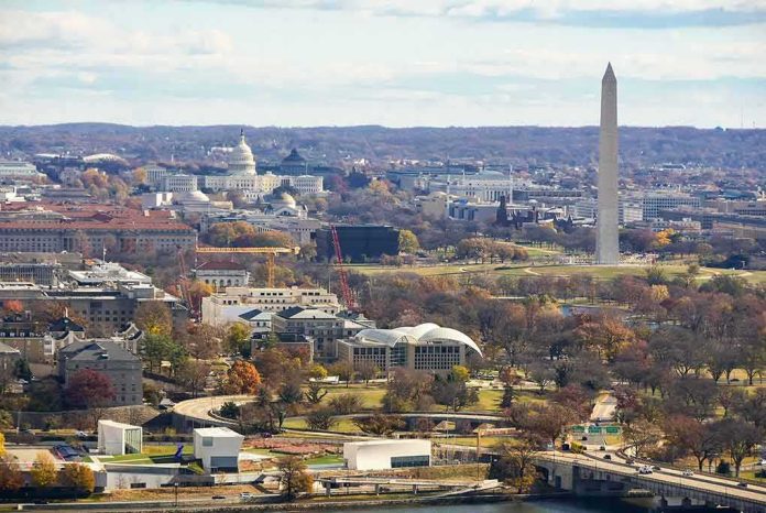Washington Monument and U.S. Capitol across the National Mall