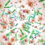 NIH Lab Scandal: Monkeypox At The Airport?! Colorful microscopic bacteria and viruses floating in space
