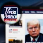 magnified fox news logo over blurred website