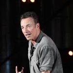 Bruce Springsteen performing on stage