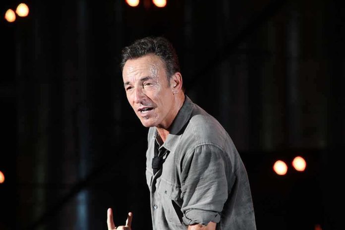 Bruce Springsteen performing on stage